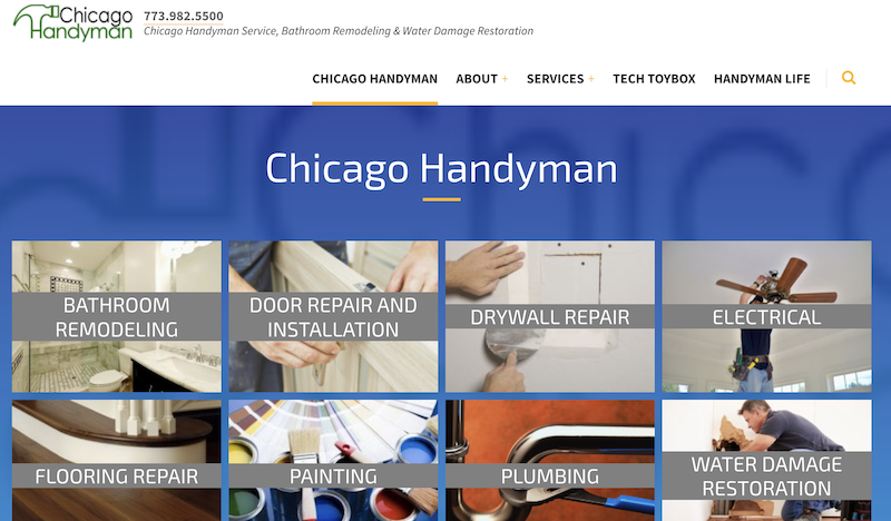 Captura de Imagen del Sitio Web de Servicios de Mantenimiento de Chicago Handyman.